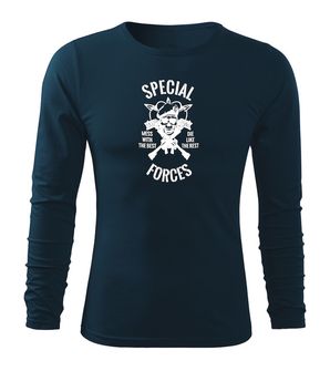 DRAGOWA Fit-T tričko s dlouhým rukávem special forces, tmavě modrá 160g / m2