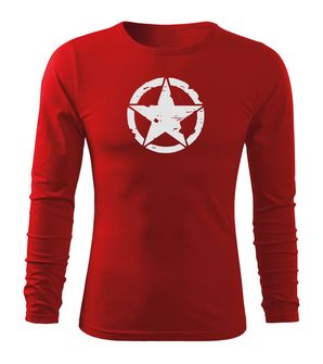 DRAGOWA Fit-T tričko s dlouhým rukávem star, červená 160g / m2