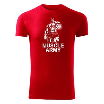 DRAGOWA fitness tričko muscle army man, červená 180g/m2
