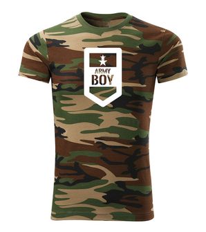 DRAGOWA krátké tričko army boy, maskáčová 160g/m2