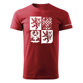 DRAGOWA krátké tričko český velký znak, červená 160g/m2