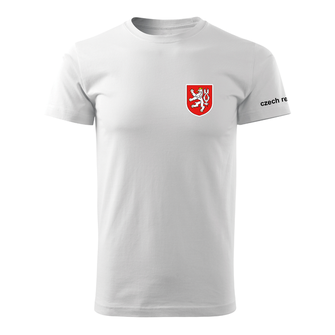 DRAGOWA krátké tričko malý barevný český znak, bílá 160g/m2