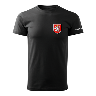 DRAGOWA krátké tričko malý barevný český znak, černá 160g/m2