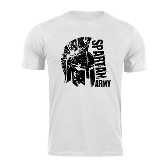 DRAGOWA krátké tričko spartan army León, bílá 160g/m2