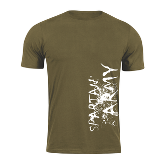 DRAGOWA krátké tričko spartan army WAR, olivová 160g/m2