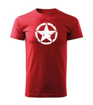 DRAGOWA krátké tričko star, červená 160g/m2