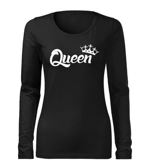 DRAGOWA Slim dámské tričko s dlouhým rukávem queen, černá 160g / m2