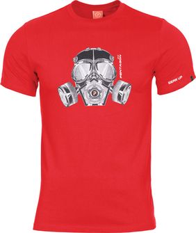 Pentagon tričko Gas Mask, červené