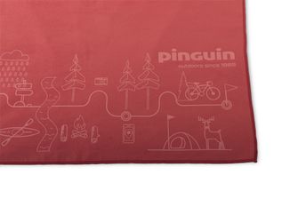 Ručník Pinguin Micro Map 60 x 120 cm, červený