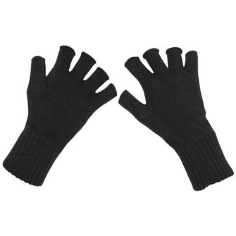 MFH Pletené rukavice bez prstů, černé