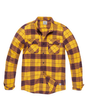 Vintage Industries Flanelová košile Sem, žlutá kostkovaná