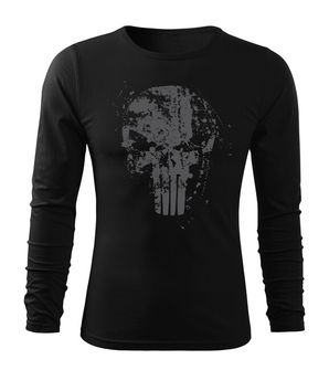 DRAGOWA Fit-T tričko s dlouhým rukávem Frank The Punisher, černá 160g / m2