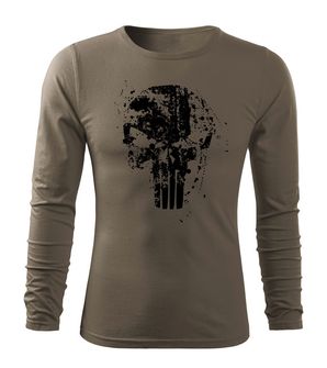 DRAGOWA Fit-T tričko s dlouhým rukávem Frank The Punisher, olivová 160g/m2