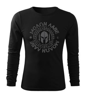 DRAGOWA Fit-T tričko s dlouhým rukávem Molon Labe, černá 160g / m2