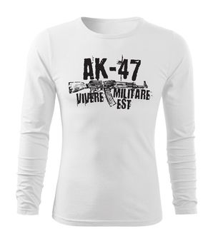 DRAGOWA Fit-T tričko s dlouhým rukávem Seneca AK-47, bílá 160g / m2