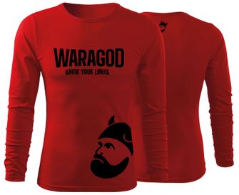 WARAGOD Fit-T tričko s dlouhým rukávem StrongMERCH, červená 160g/m2