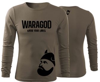 WARAGOD Fit-T tričko s dlouhým rukávem StrongMERCH, olivová 160g/m2