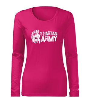 DRAGOWA Slim dámské tričko s dlouhým rukávem Aristón, růžová 160g / m2