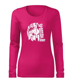 DRAGOWA Slim dámské tričko s dlouhým rukávem León, růžová 160g / m2
