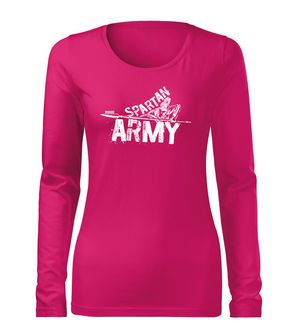 DRAGOWA Slim dámské tričko s dlouhým rukávem Nabis, růžová 160g / m2