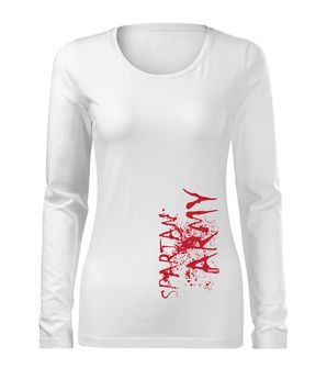 DRAGOWA Slim dámské tričko s dlouhým rukávem War, bílá  160g / m2