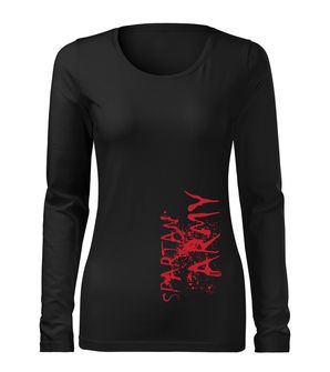 DRAGOWA Slim dámské tričko s dlouhým rukávem RedWar, černá 160g / m2